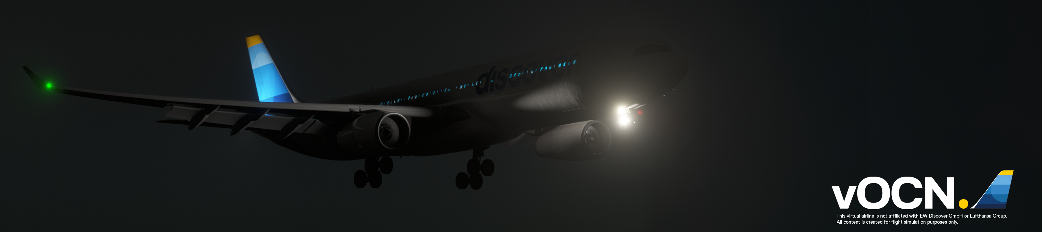 vOCN Airbus A330 at night