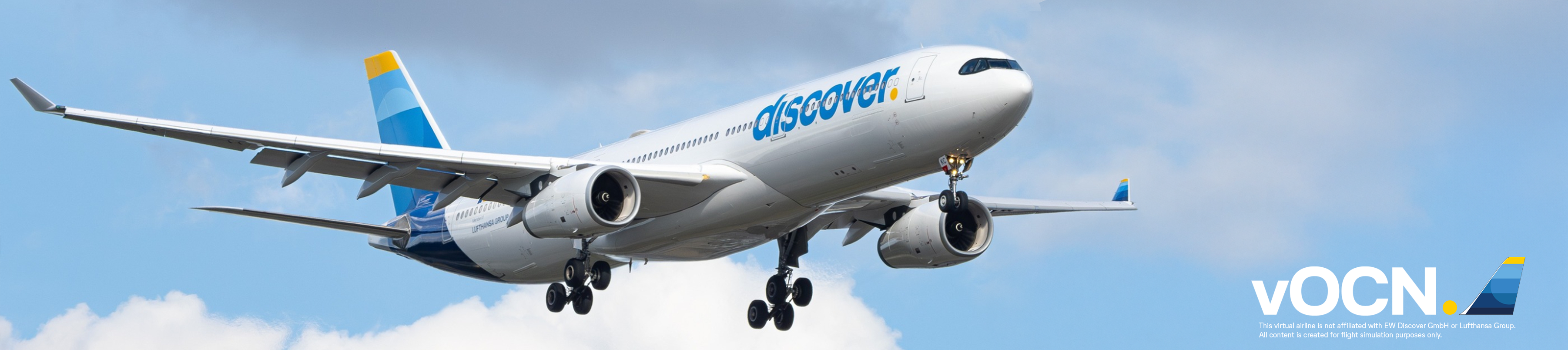 vOCN Airbus A330 flying in Discover colours